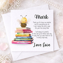 Load image into Gallery viewer, Teacher Thank you Card - Bee design