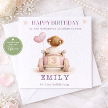 Load image into Gallery viewer, Pink Toddler Car Birthday Card - Ages 1-3