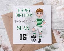 Load image into Gallery viewer, Football Boy Birthday Card - Green