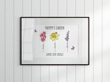 Load image into Gallery viewer, Mum's Garden Birth Flowers A4 Print - UNFRAMED