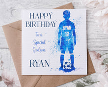 Load image into Gallery viewer, Football coloursplash Birthday Card