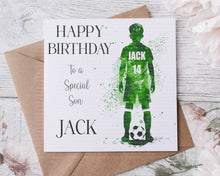 Load image into Gallery viewer, Football coloursplash Birthday Card