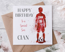 Load image into Gallery viewer, Football coloursplash Birthday Card