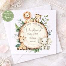 Load image into Gallery viewer, Zoo Animal New Baby Card