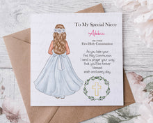 Load image into Gallery viewer, First Holy Communion Girl Card