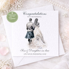 Load image into Gallery viewer, Scottish Wedding Card - Kilt Couple