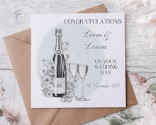 Load image into Gallery viewer, Champagne Wedding Card  - Traditional