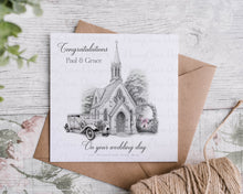 Load image into Gallery viewer, Wedding Card - Sketch Church Design