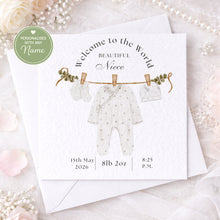 Load image into Gallery viewer, Welcome to world - Baby clothesline card