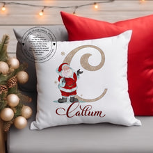 Load image into Gallery viewer, Personalised Santa Cushion With Initial