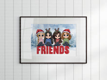Load image into Gallery viewer, Chibi Best Friends Christmas A4 Unframed Print