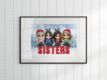 Load image into Gallery viewer, Chibi Best Friends Christmas A4 Unframed Print