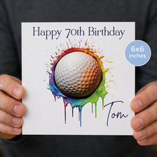 Load image into Gallery viewer, Golf Ball Design Birthday Card - Bright Colourslpash!