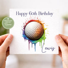 Load image into Gallery viewer, Golf Ball Design Birthday Card - Bright Colourslpash!