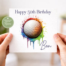 Load image into Gallery viewer, Golf Ball Design Birthday Card - Bright Colourslpash!