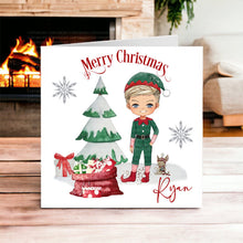 Load image into Gallery viewer, Boy Elf Christmas Card