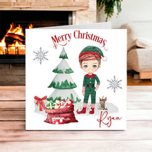 Load image into Gallery viewer, Boy Elf Christmas Card
