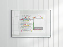 Load image into Gallery viewer, First Day of School Poem with space for photo - A4 UNFRAMED