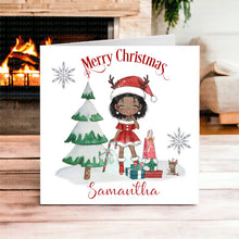 Load image into Gallery viewer, Girl Elf Christmas Card