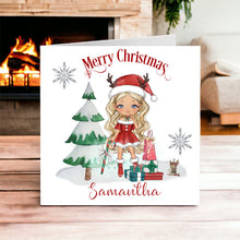 Load image into Gallery viewer, Girl Elf Christmas Card