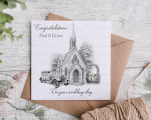 Load image into Gallery viewer, Wedding Card - Sketch Church Design