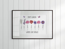 Load image into Gallery viewer, Mum's Garden Birth Flowers A4 Print - UNFRAMED