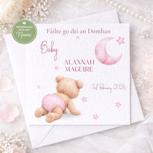 Load image into Gallery viewer, Baby bear new baby card - IRISH version