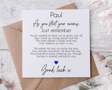 Load image into Gallery viewer, Good luck card  - Just remember poem
