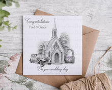 Load image into Gallery viewer, Wedding Card - Sketch Church Design