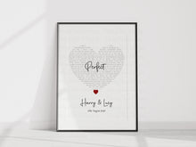 Load image into Gallery viewer, Song Lyrics/Special Words Heart Print