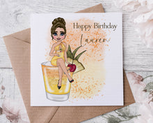 Load image into Gallery viewer, Birthday Mai-Tai Girl Greeting Card