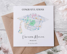 Load image into Gallery viewer, Graduation Mortar Board Map - Card