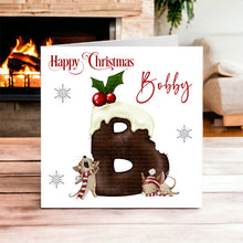Load image into Gallery viewer, Mice Initial Christmas Card