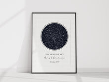 Load image into Gallery viewer, STAR MAP - Single sky star image A3 or A4