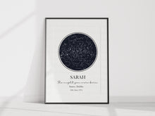 Load image into Gallery viewer, STAR MAP - Single sky star image A3 or A4