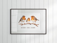 Load image into Gallery viewer, Robin Family Unframed Print A4 or A3