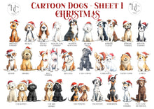 Load image into Gallery viewer, Christmas dog breed choice sheet showing available breeds for personalisation