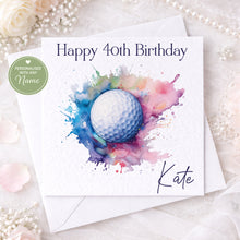 Load image into Gallery viewer, Golf Ball Design Birthday Card Pastel