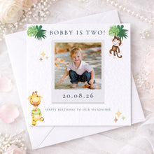 Load image into Gallery viewer, Personalised photo birthday card for a child's birthday