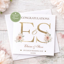 Load image into Gallery viewer, Personalised congratulations wedding card