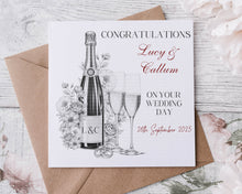 Load image into Gallery viewer, Champagne Wedding Card  - Traditional