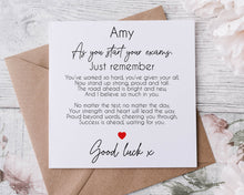 Load image into Gallery viewer, Good luck card  - Just remember poem