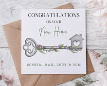 Load image into Gallery viewer, New Home Greeting Card  - Silver House Key