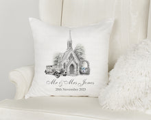 Load image into Gallery viewer, Sketch Wedding Church cushion