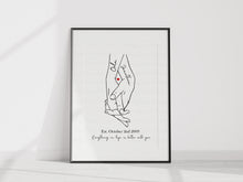 Load image into Gallery viewer, Line Art Holding Hands Print -UNFRAMED