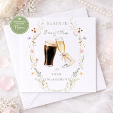 Load image into Gallery viewer, Sláinte Wedding Card, Stout and Champagne