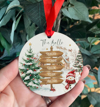 Load image into Gallery viewer, Family Signpost Christmas Hanging Decoration