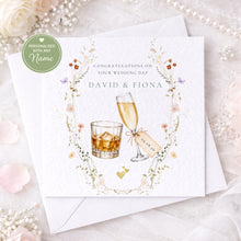 Load image into Gallery viewer, Personalised wedding card with English greeting option
