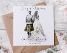 Load image into Gallery viewer, Groom in Kilt Wedding Card