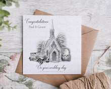 Load image into Gallery viewer, Wedding Card - Sketch Church Design